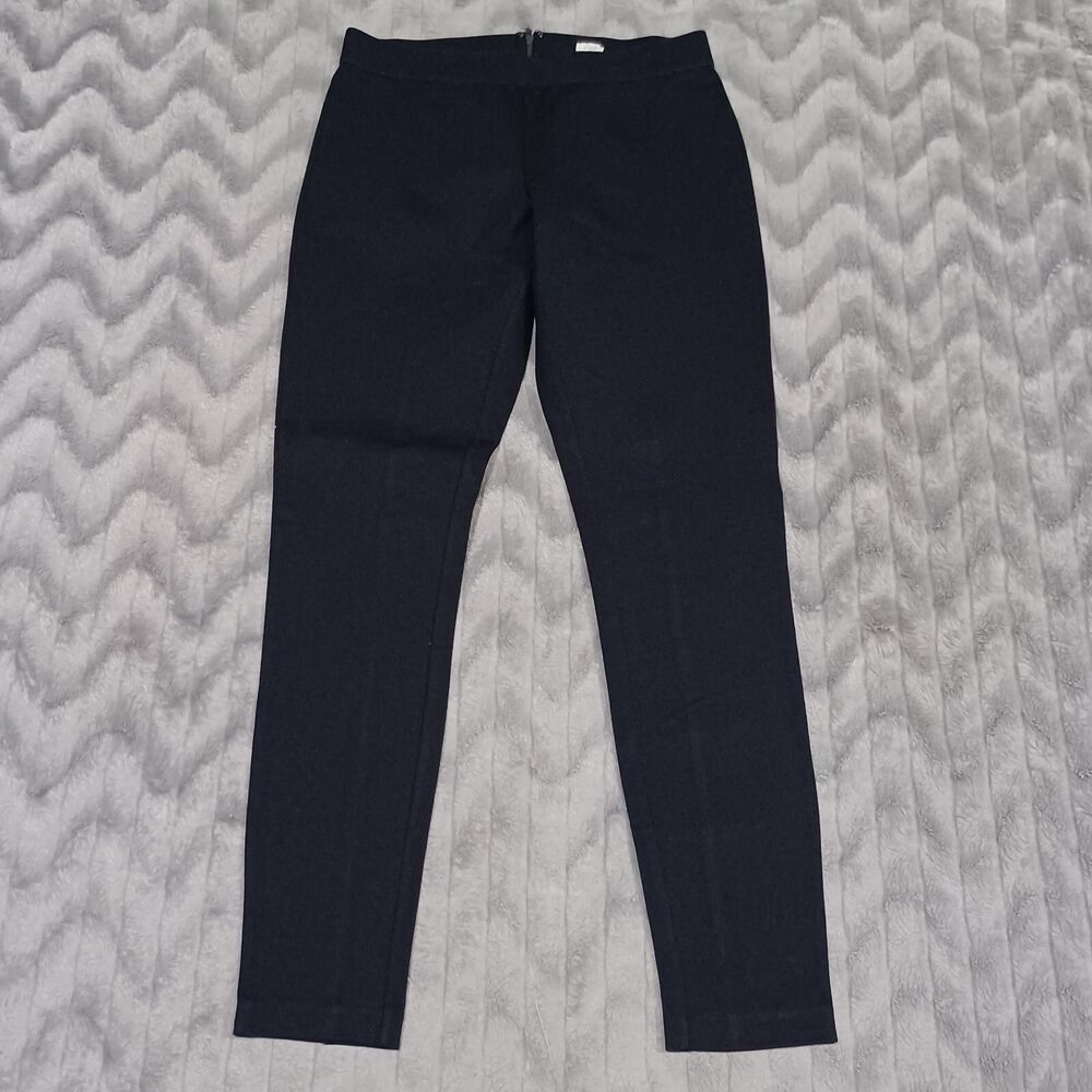 J Crew Womens Size 6 Black Flat Front Elastic Waist Skinny Career Pants